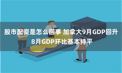 股市配资是怎么回事 加拿大9月GDP回升 8月GDP环比基本持平