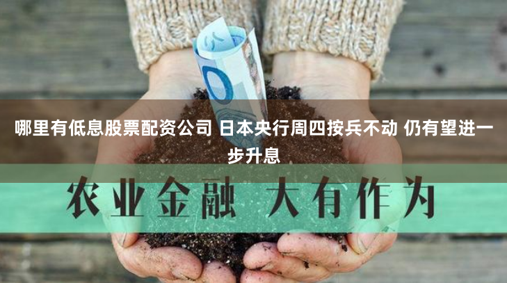 哪里有低息股票配资公司 日本央行周四按兵不动 仍有望进一步升息